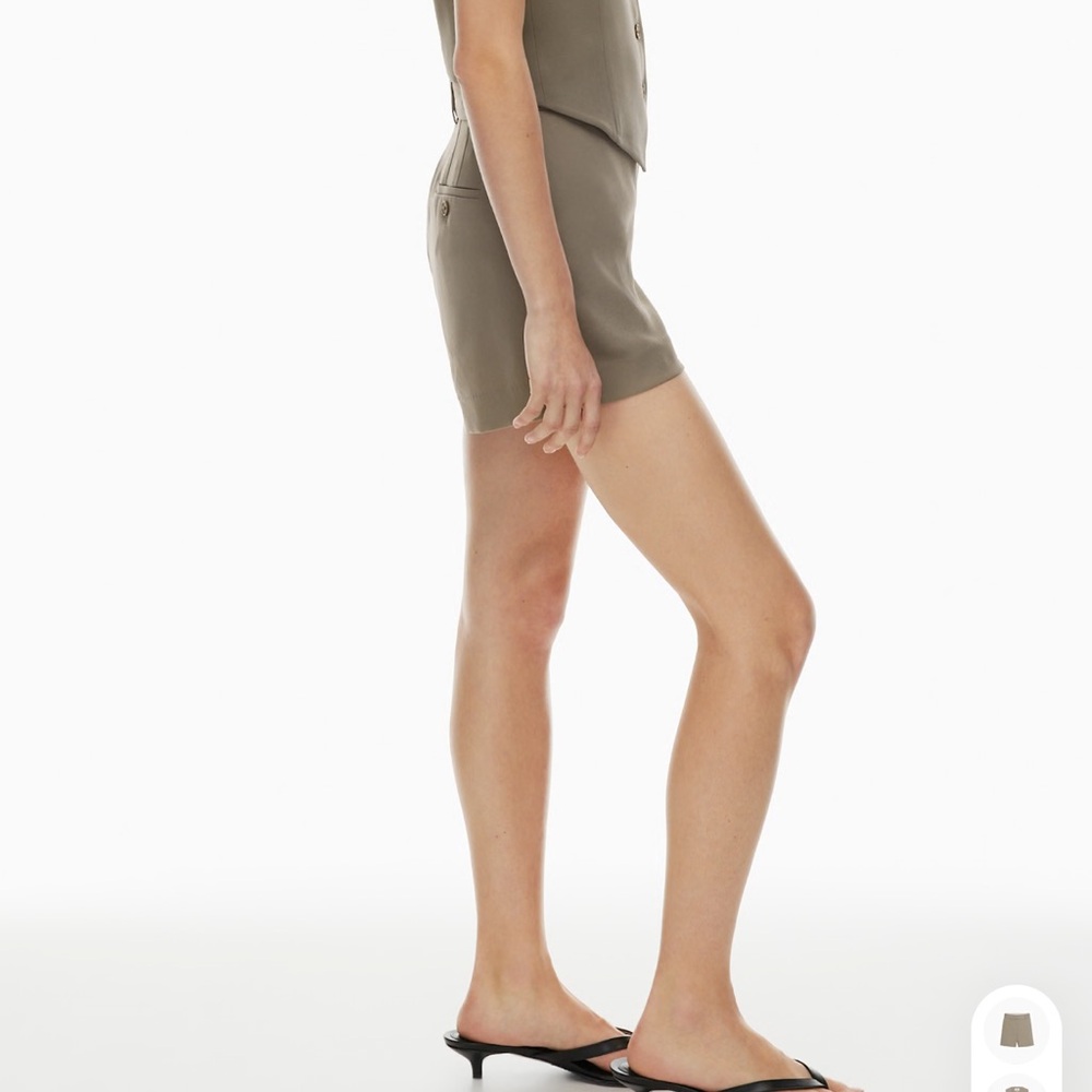 Aritzia Babaton Felted Taupe Agency Mini Shorts Size 00 - Picture 10 of 11